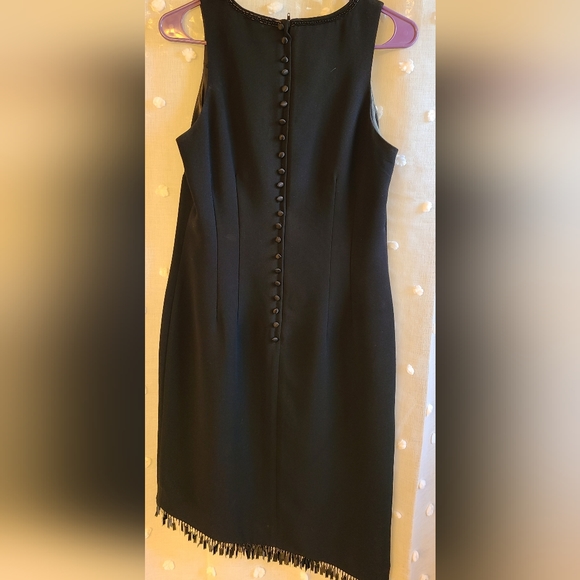 Vintage 90s 6 Asymmetrical Black Cocktail Dress Sequins Formal size 6 - Picture 10 of 10